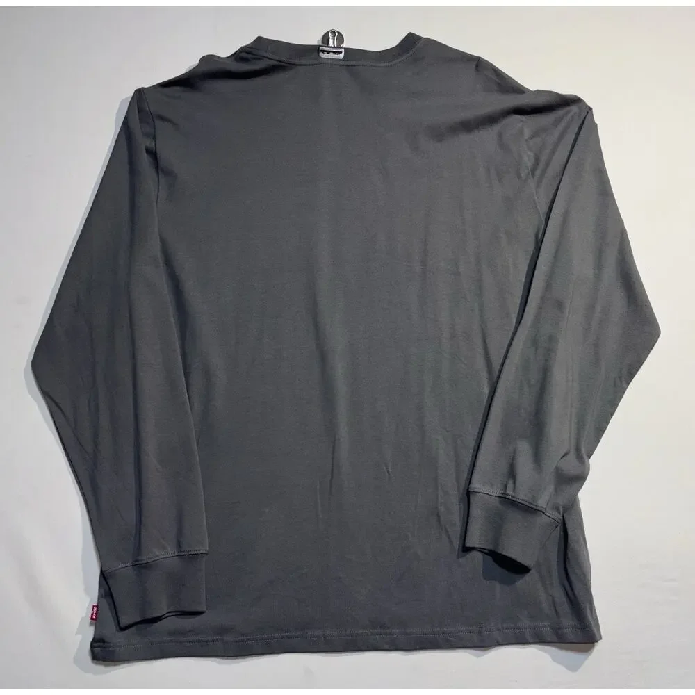 Levi’s Men’s XLT Gray Long Sleeve Graphic Logo Tee Relaxed Fit Tall Shirt